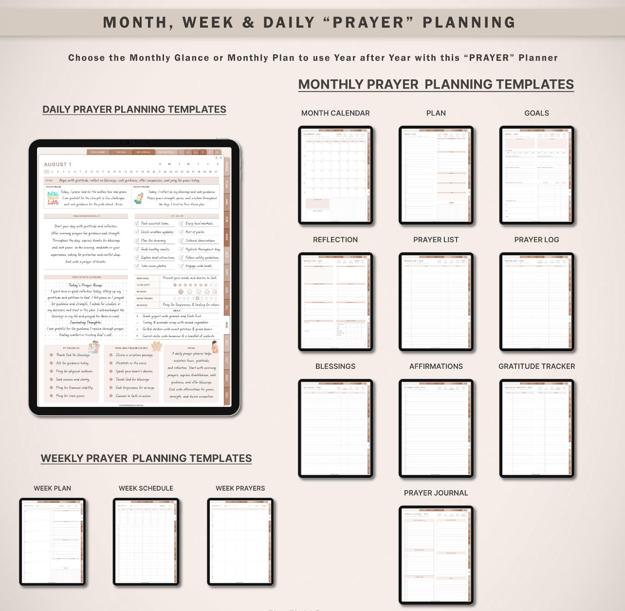 The Ultimate Digital Prayer Planner™ | 810+ Hyperlinked Pages, 50+ Templates & 10,000+ Quick-Access Buttons